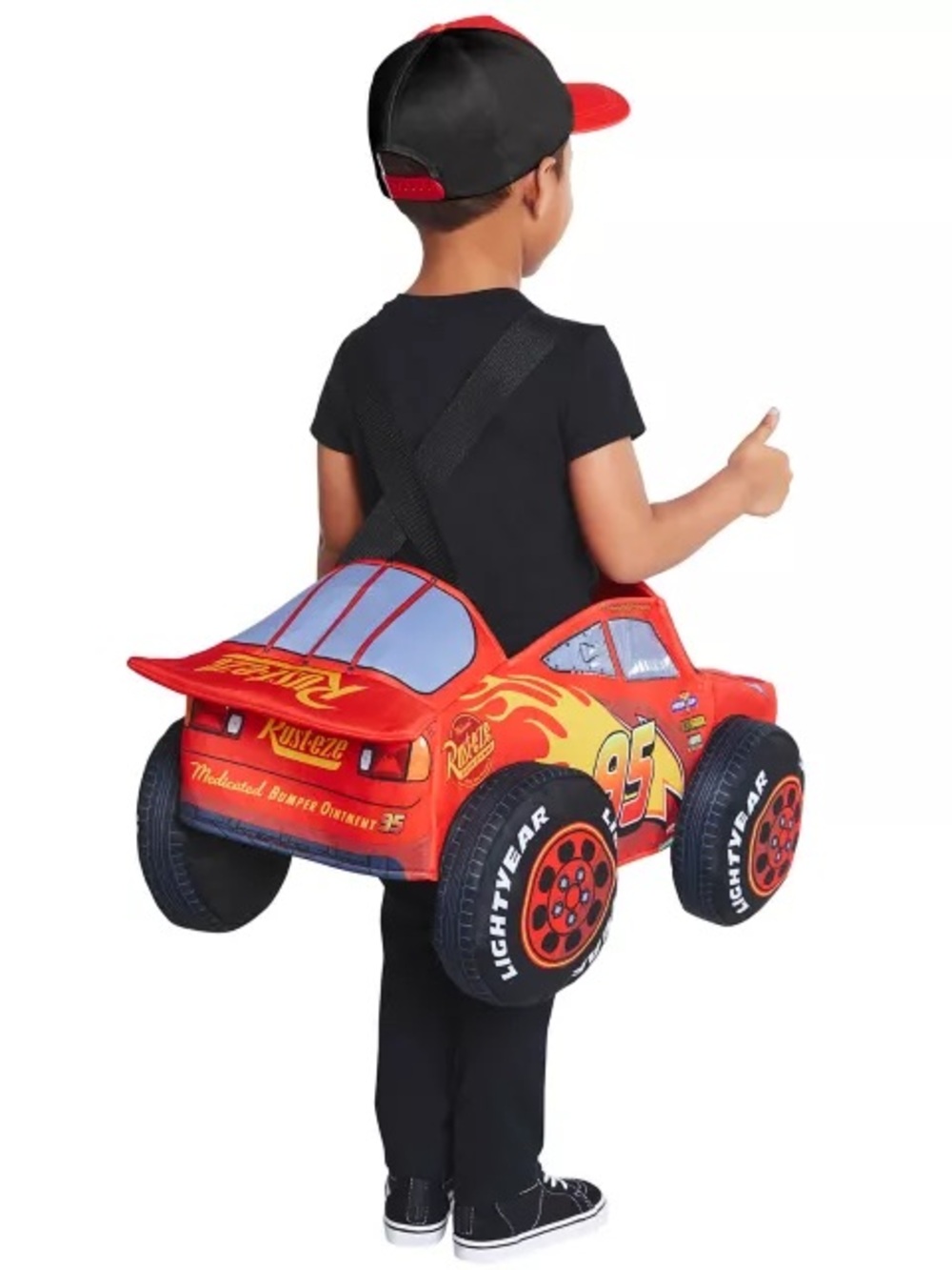 Toddler Lightning McQueen Full Costume + Fuzzy Pullover & Accessories 3-4T - Picture 13 of 16